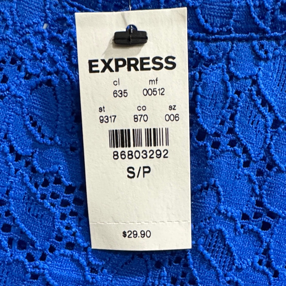 Express Blue Lace Women Top - Picture 5 of 6